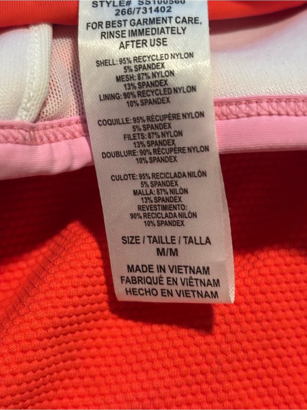 Tommy Bahama Island Cays Cabana Tie-Front Bandeau Tankini Top -Coral - Picture 4 of 4
